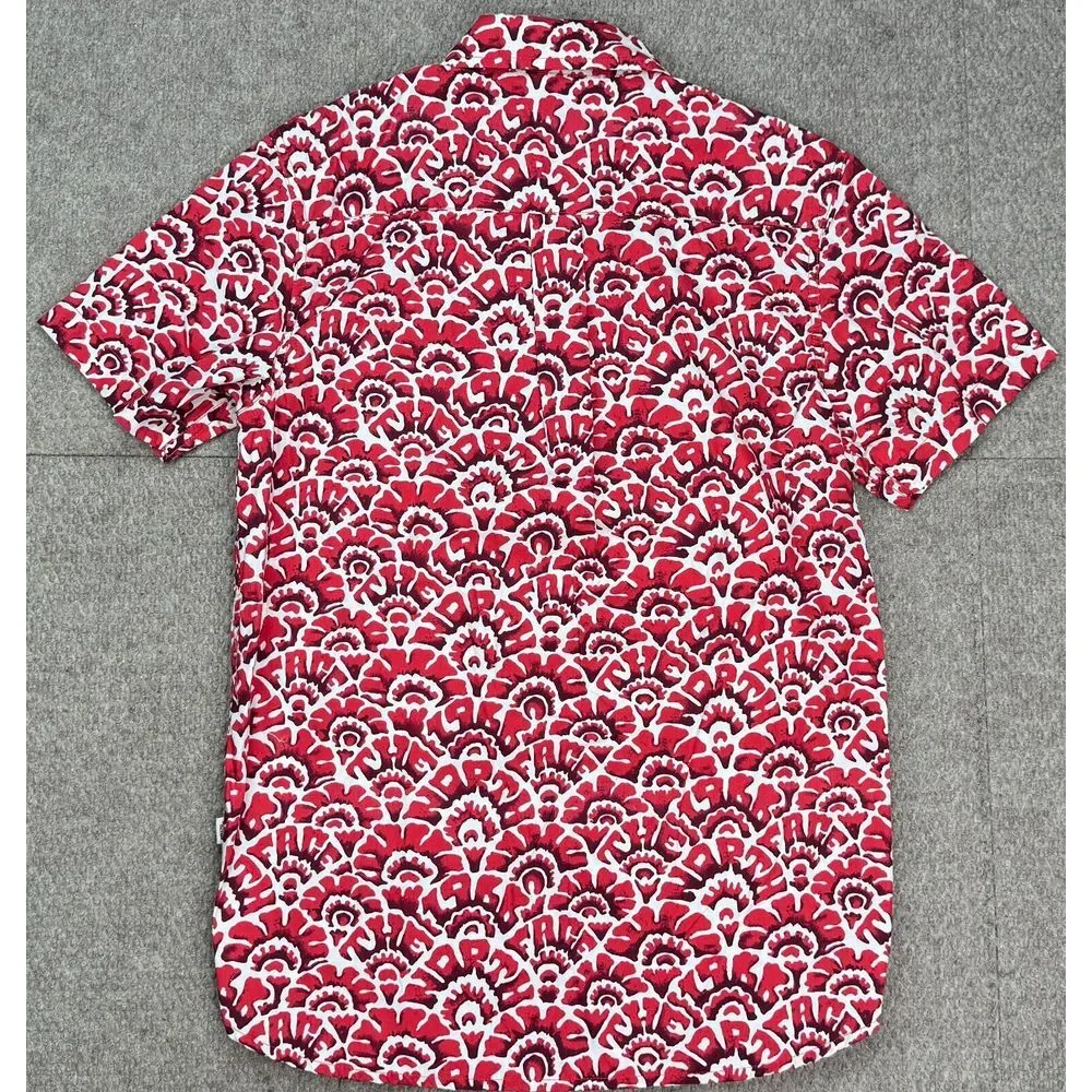 The North‎ Face Spell Out Men's Button Up Short Sleeve Shirt Size Small